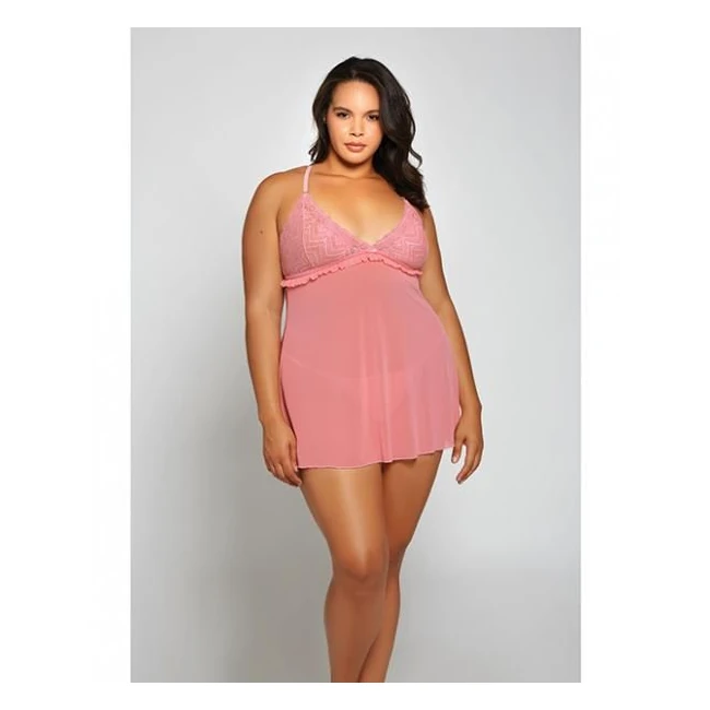Galloon Lace & Fine Mesh Babydoll & G-string - Fit & Sizing