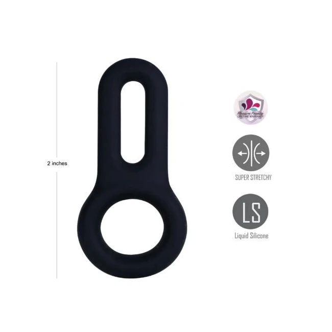 Gavin Black Liquid Silicone C-Ring - Liquid silicone that stretches and returns to shape