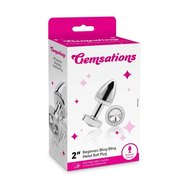 Gemsations 2" Beginners Bling Bling Metal Butt Plug - Shape & Comfort