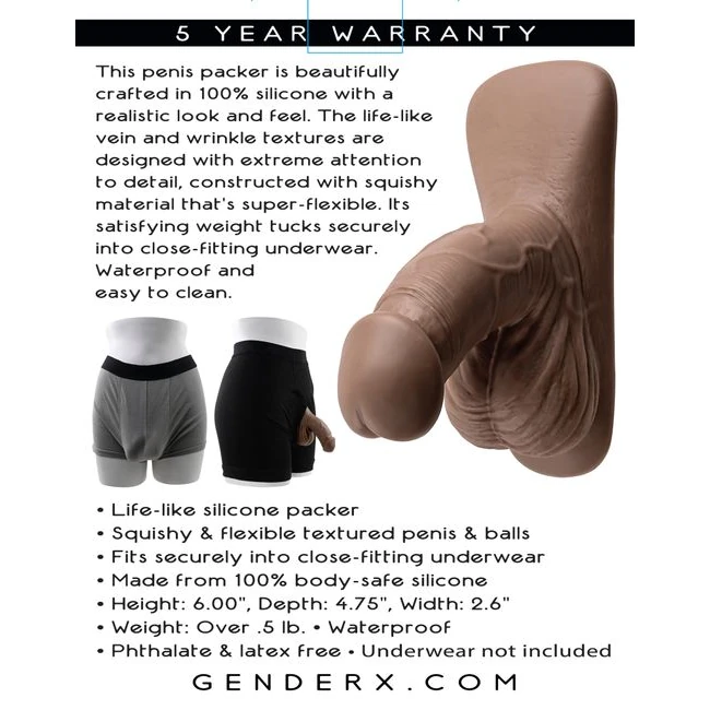 Gender X 4in Silicone Packer Dark - Material Feel & Construction