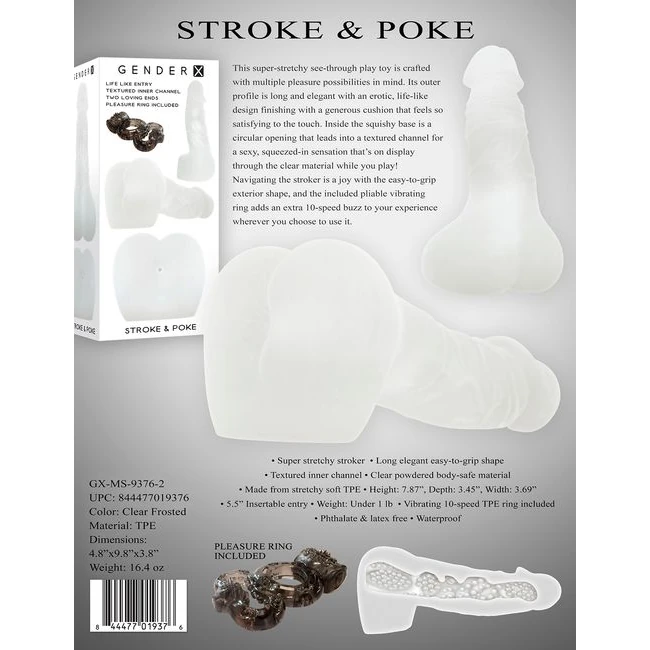 Gender X Stroke & Poke - Ten Speeds in the Included Vibrating Ring