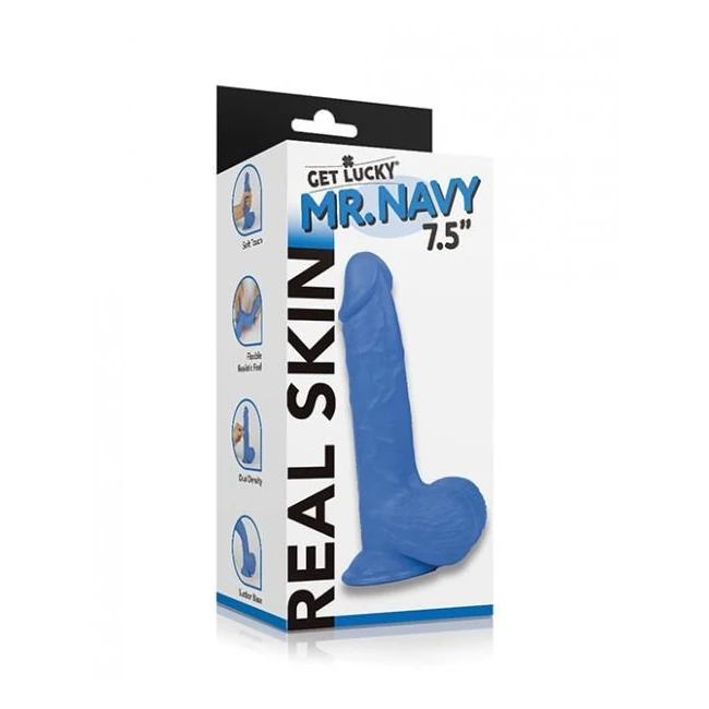 Get Lucky Mr. Lavender 7.5" Dual Layer Dong - Material Feel