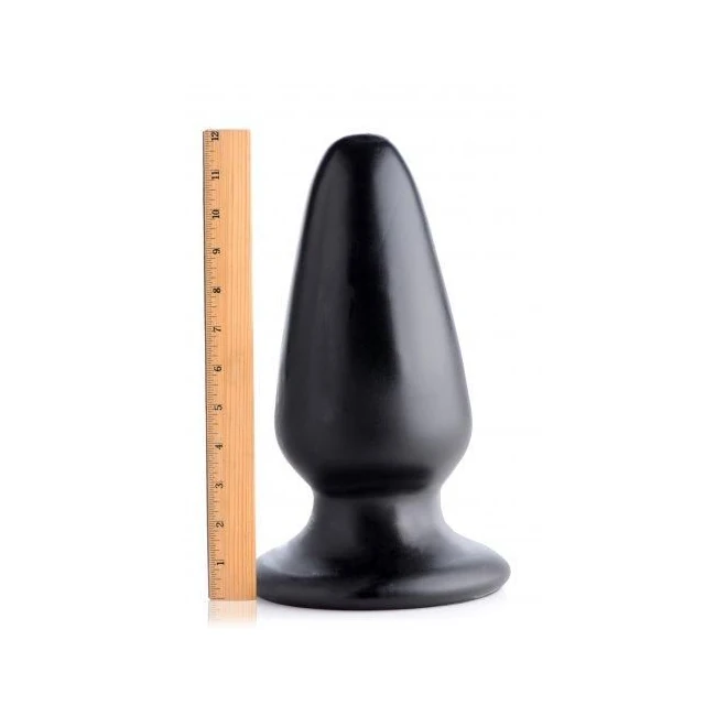 Gigantor Xxxl Tapered Butt Plug Black - Material & Feel