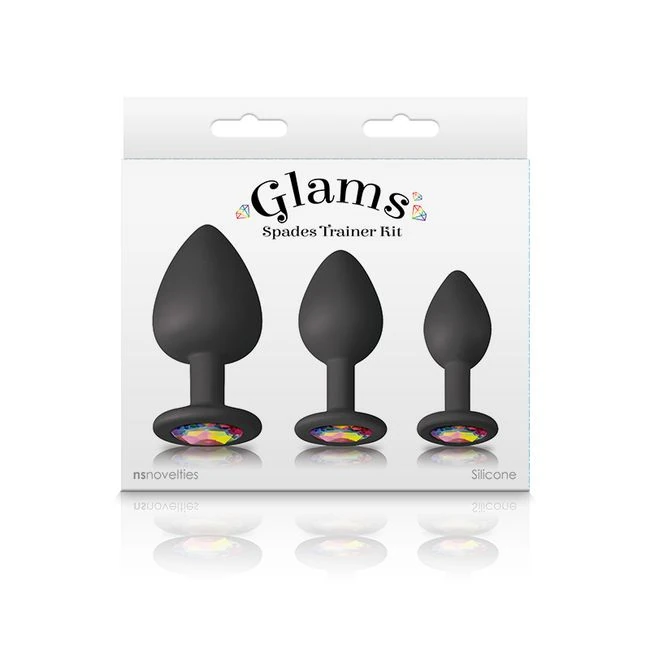 Glams Spades Trainer Kit Black - Rainbow Gem Bases and Comfort-Focused Shape