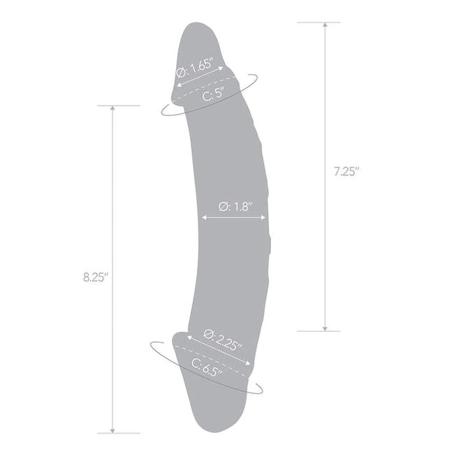 Glas 10.5 Girthy Realistic Glass Double Dong " - Size & Fit