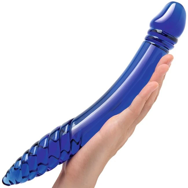 Glas 11in Double-sided Glass Dildo W/ Handle Grip - Vibration Modes