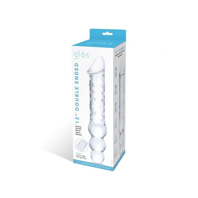 Glas 12in Double Ended Dildo W / Anal Beads - How It Feels