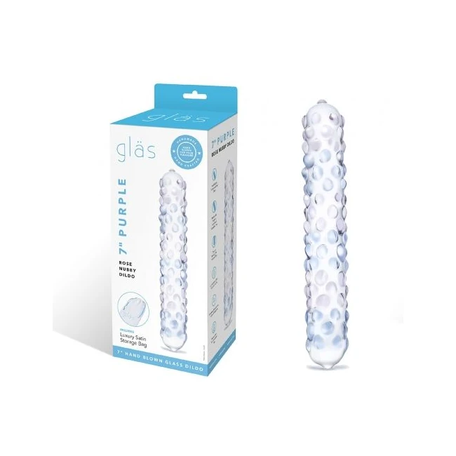 Glas Purple Rose Nubby Dildo - Experience the Glas Purple Rose Nubby Dildo