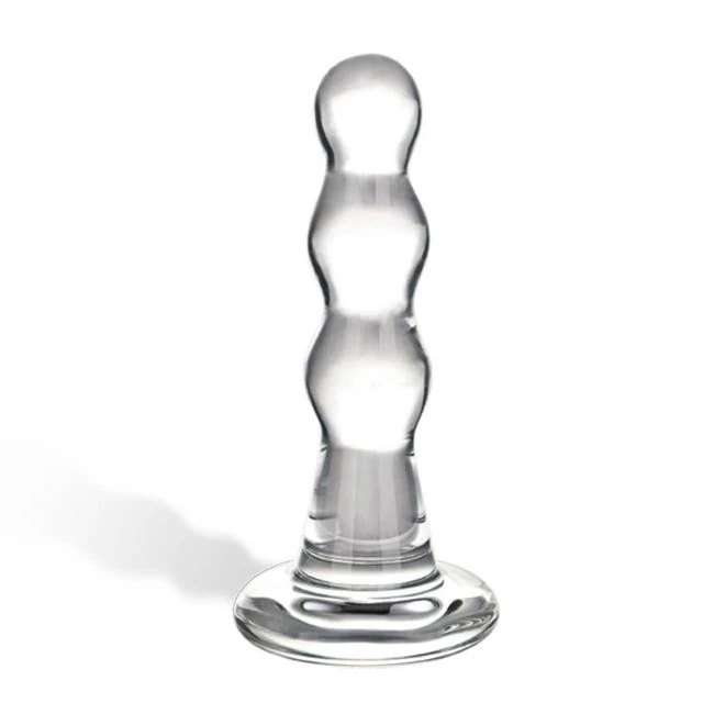 Glas Triple Play Beaded Butt Plug - Three Glass Beads and a Wide Base
