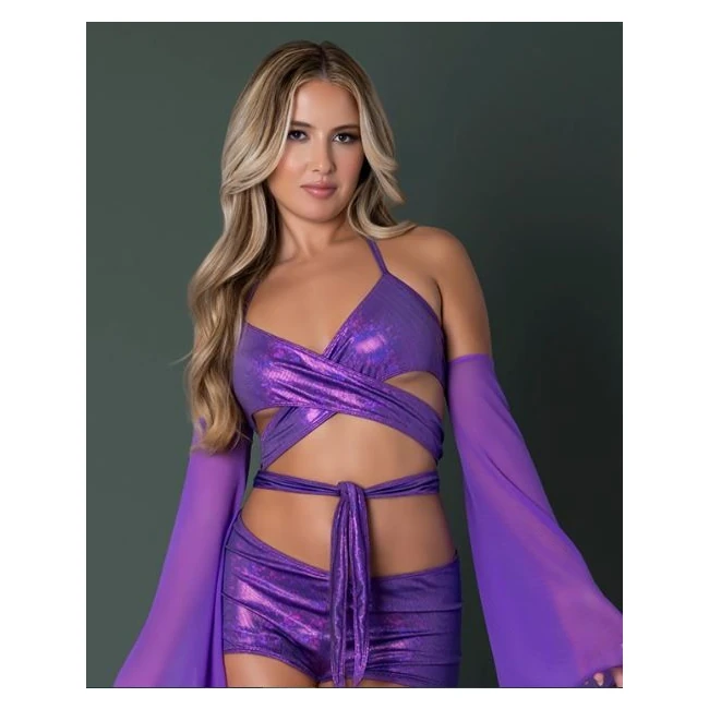 Glimmer Bralette & Shorts Metallic - Fit Across Three Sizes
