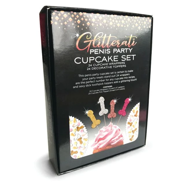 Glitterati Penis Party Cupcake Set - Piece Count and Listed Weight