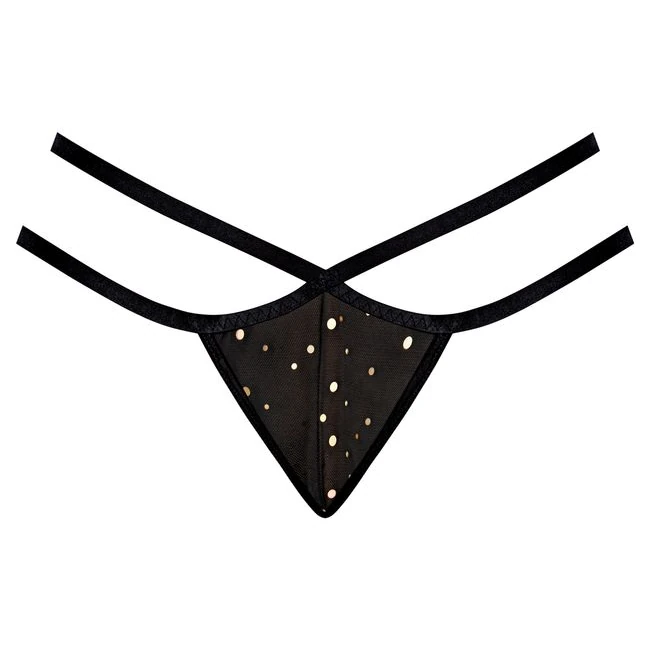 Glitz & Glam Split Crotch Thong Black 2xl - Design Details
