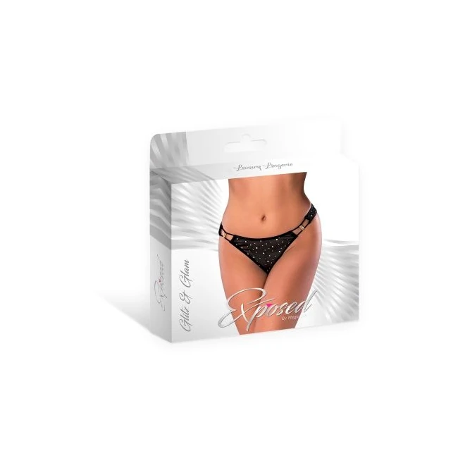 Glitz & Glam Tanga - Sheer Mesh with Gold Shimmer