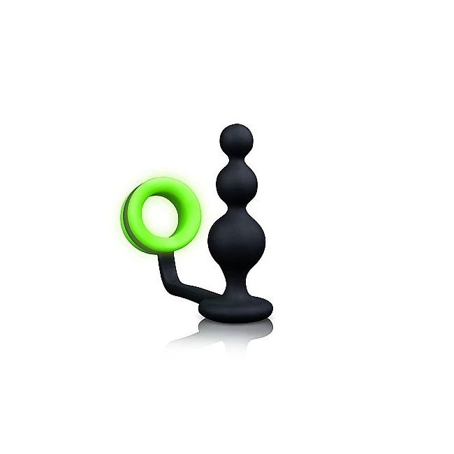 Glow Beads Butt Plug W/ Cock Ring Glow in the Dark - Innovative Design and Material