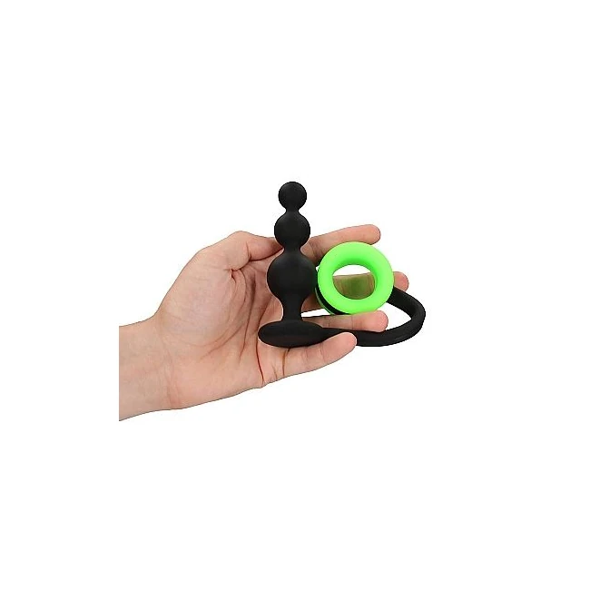 Glow Beads Butt Plug W/ Cock Ring Glow in the Dark - Physical Sensation and Ergonomics