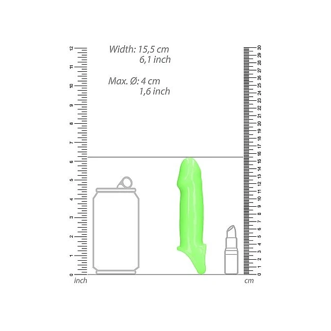 Glow Smooth Stretchy Penis Sleeve Glow in the Dark - Specifications