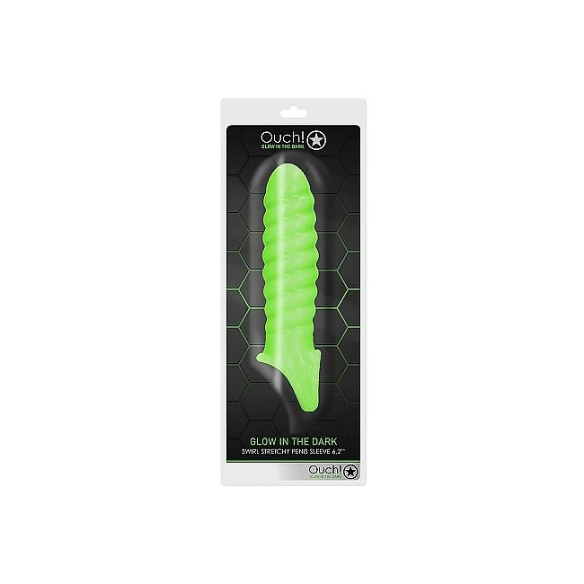 Glow Swirl Stretchable Penis Sheath - Glow Swirl Stretchable Penis Sheath by SHOTS AMERICA