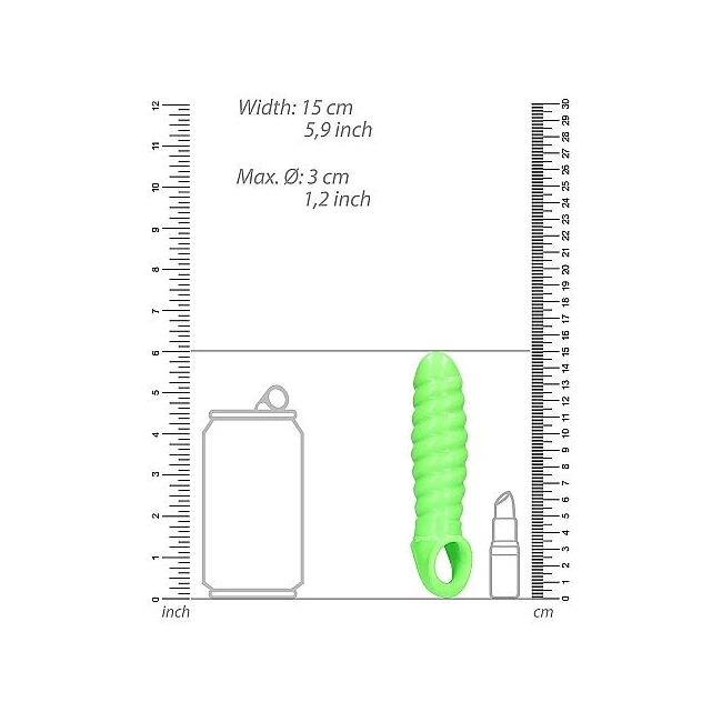 Glow Swirl Stretchable Penis Sheath - Product Specifications