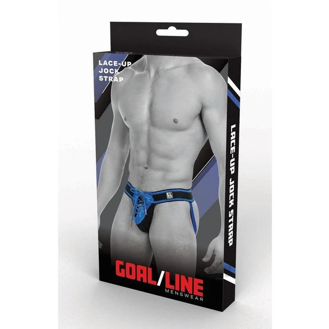 Goal Line Lace Up Jockstrap Blu - Overview