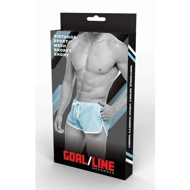 Goal Line Side Split Mesh Short Blu - Fabric & Feel