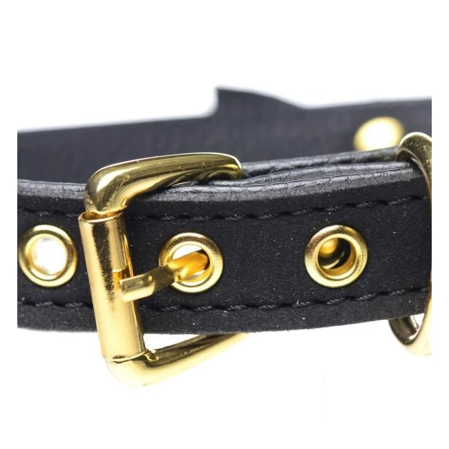 Golden Kitty Cat Bell Collar - Black/gold - Hardware & Fasteners