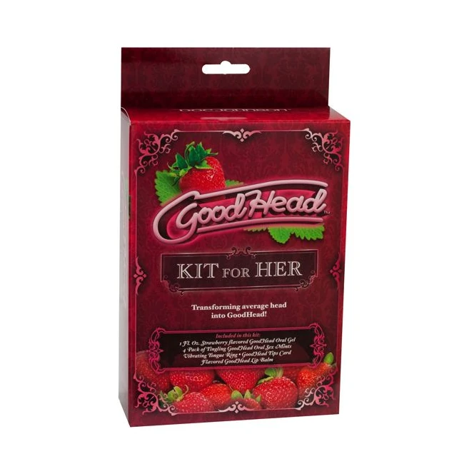 Goodhead Kit for Her Strawberry - A Strawberry Oral Kit With a Vibrating Tongue Ring