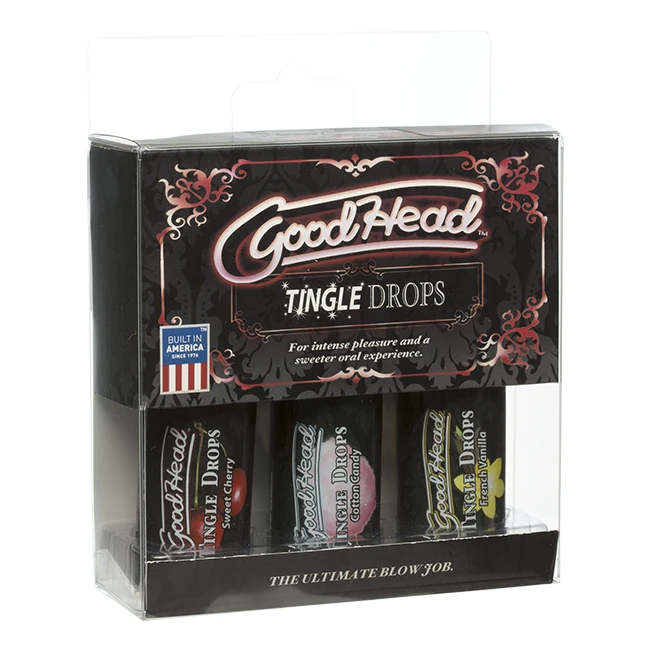 Goodhead Tingle Drops 3 pk 1 oz French Vanilla Sweet Cherry and Cotton Candy - What Goodhead Tingle Drops Are