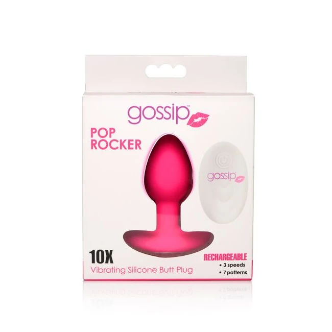 Gossip 10x Pop Rockers Plug W/ Remote Magenta - by CURVE NOVELTIES