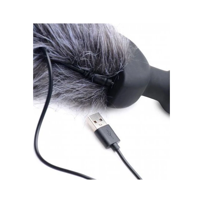 Gray Remote Control Vibrating Fox Tail Anal Plug - Material & Safety