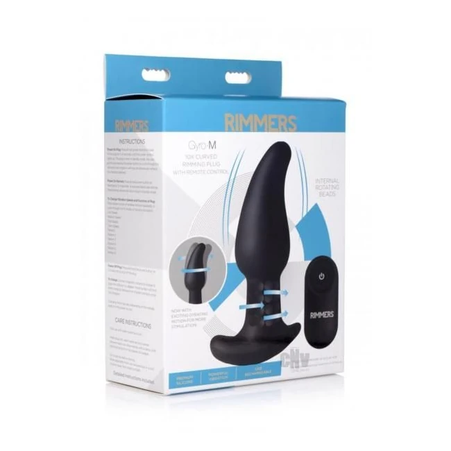 Gyro-m 10x Curved Rimming Plug with Remote Control - Shape & Comfort