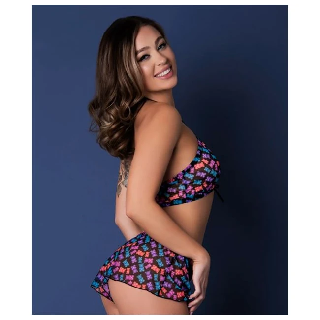 Halter & Hot Short Gummybear - Sheer Mesh That Moves With You