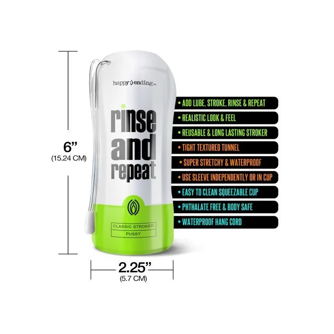 Happy Ending Rinse & Repeat Classic Stroker - Rinsing Off and Choosing a Version