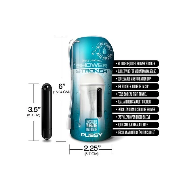 Happy Ending Shower Stroker Pussy - Vibration Modes