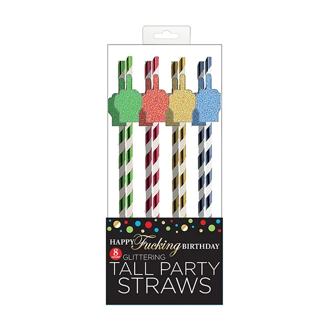 Happy F*ing Birthday Tall Party Straws - by Little Genie
