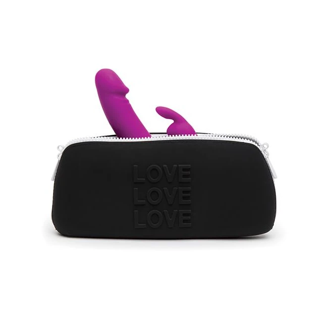 Happy Rabbit Love Medium Black Silicone Storage Bag - Overview
