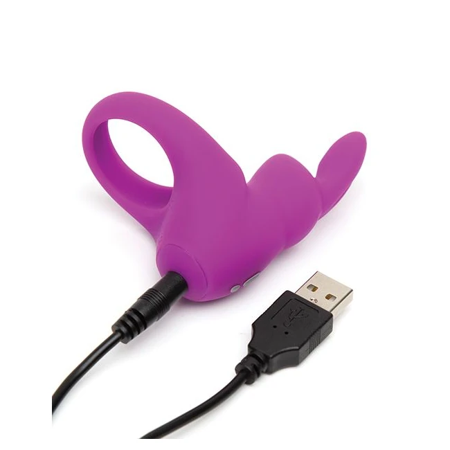 Happy Rabbit Rabbit Cock Ring Purple - Vibration Modes