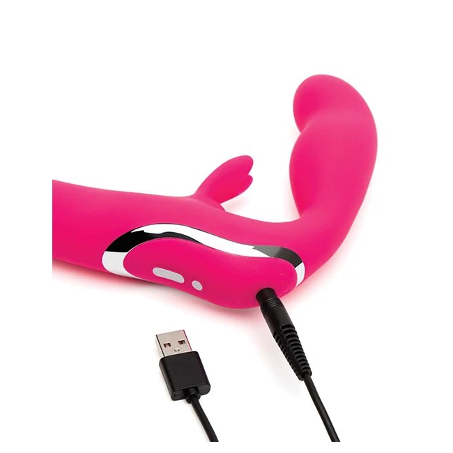 Happy Rabbit Rechargeable Pink Vibrating Strapless Strap on - Power & Performance