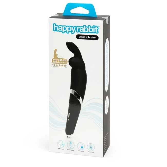 Happy Rabbit Rechargeable Wand Vibrator Black - Vibration Modes and Intensity