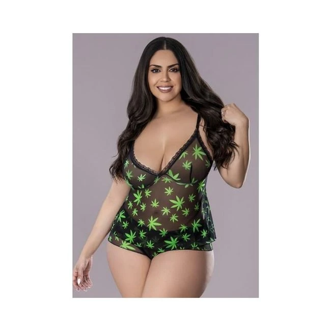 Hazy Dayz Cami & Short Set Pot Leaf - Fabric & Feel