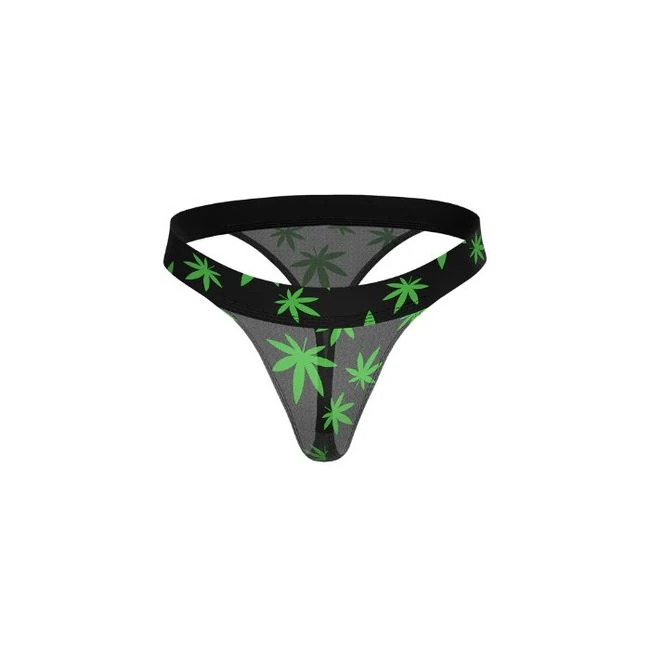 Hazy Dayz Micro Thong Potleaf - Two Sizes Cut for Waists From 28 to 42 Inches