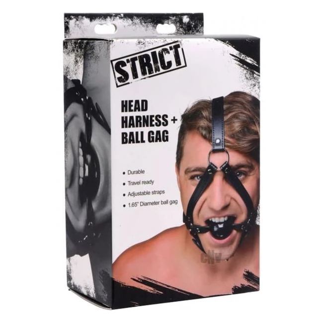 Head Harness with 1.65 Inches Ball Gag Black Leather - Build & Quality