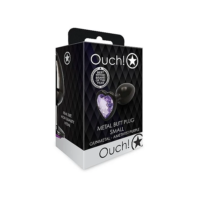 Heart Gem Butt Plug Gunmetal Amethyst - Material, Cleaning, and Specifications