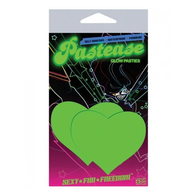 Heart Glow in the Dark Pasties O/s - Fabric & Feel