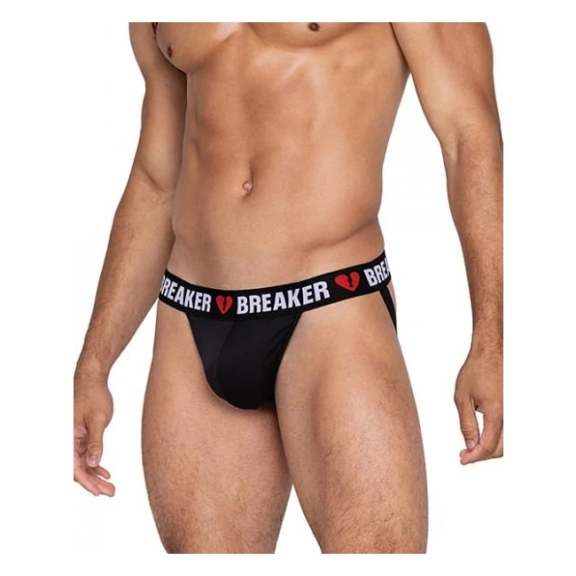 Heartbreaker Jockstrap W/contoured Pouch & Elastic Rear Straps Black/red - Overview