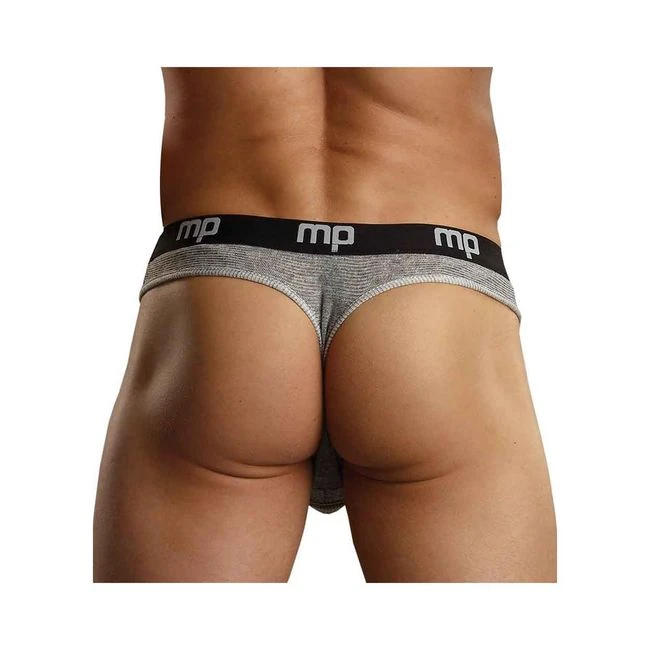 Heather Rib Enhancer Low Rise Thong Smoke X-large - Fabric & Feel
