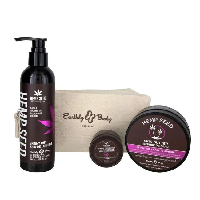 Hemp Seed Holiday Bag Skinny 3-in-1 Candle - Experience the Complete Self-Care Set