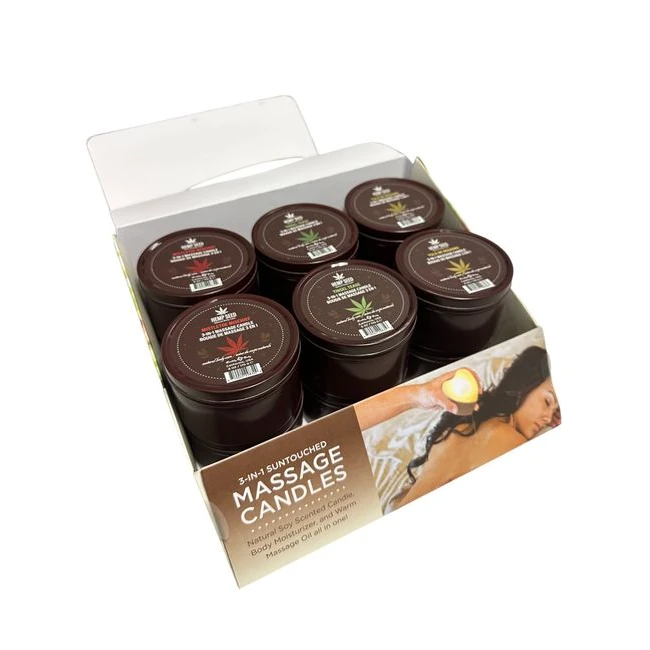 Hemp Seed Holiday Candle Dsp 12pc 6oz - Overview