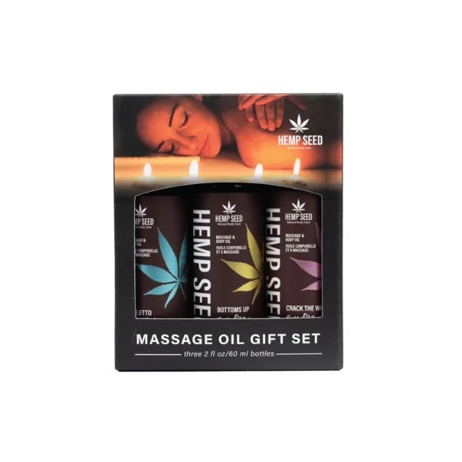 Hemp Seed Massage Oil Trio Gift Set - Hemp Seed Massage Oil Trio Gift Set by Earthly Body