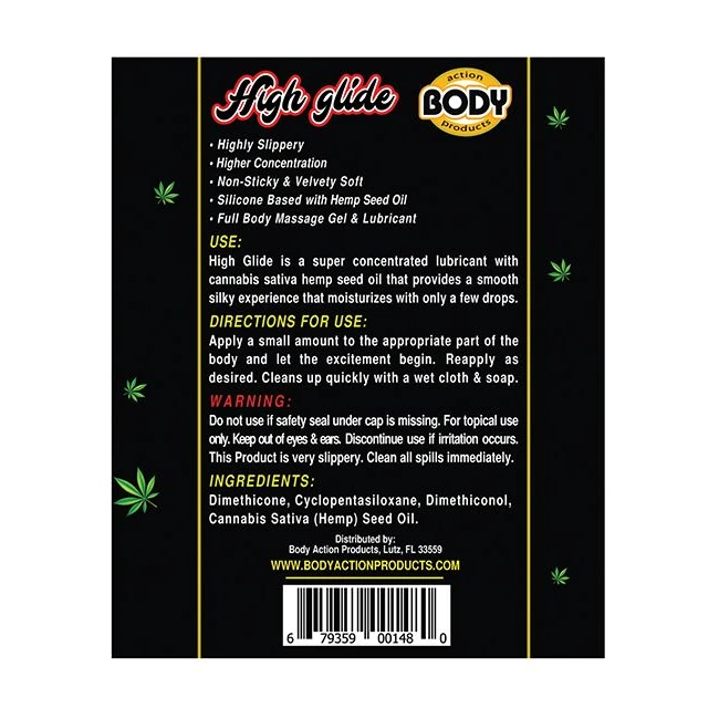 High Glide Erotic Lubricantbottle - Compatibility With Condoms and Toys