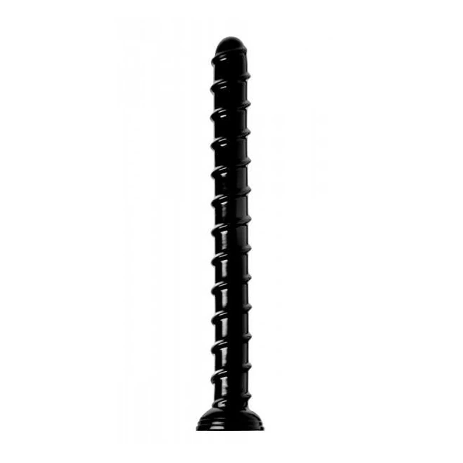 Hosed 18 Inches Swirl Anal Snake Black - Shape & Texture
